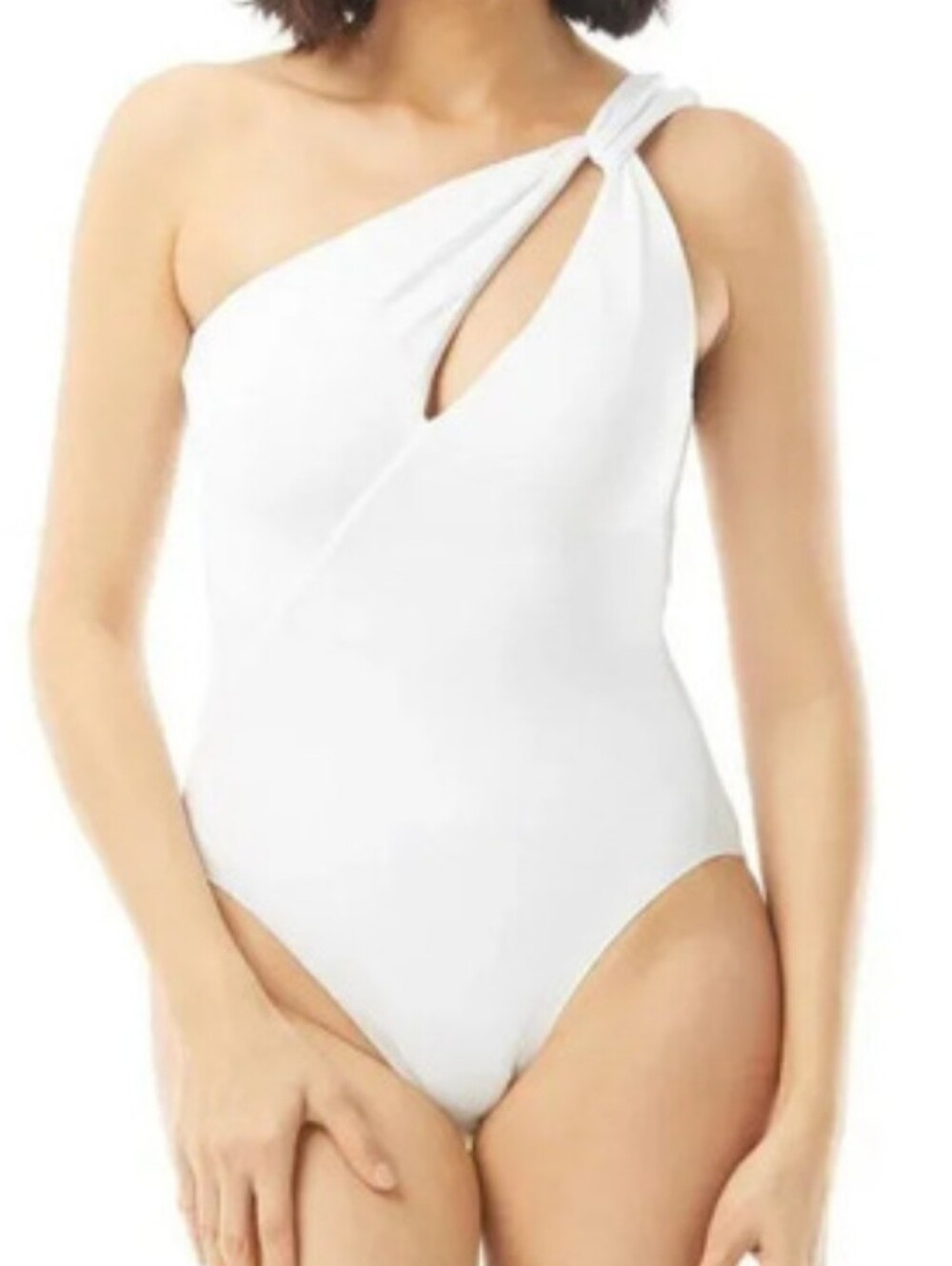 Carmen Marc Valvo One Shoulder Cut Out One Piece Swimsuit Twisted Tides Size 14
